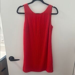 Beaded Red Sleeveless Dress